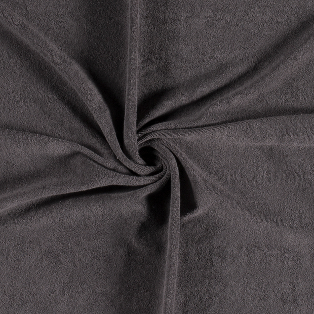 Stretch terry fabric Unicolour Taupe Grey