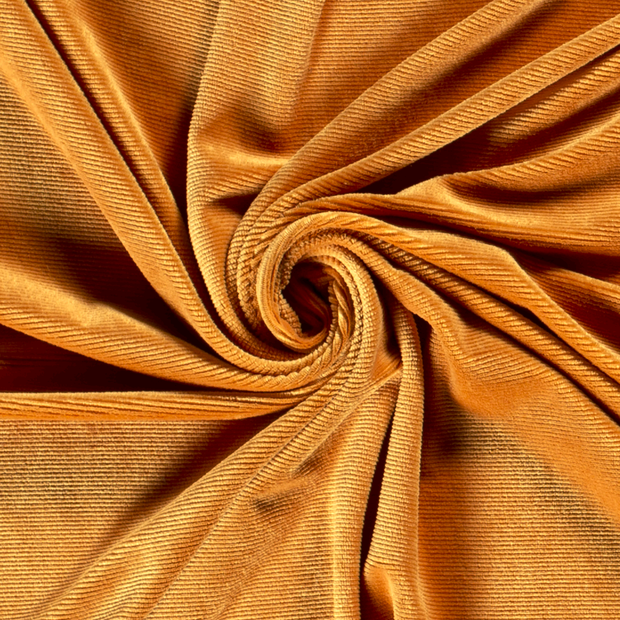 Velvet fabric Rib Oker