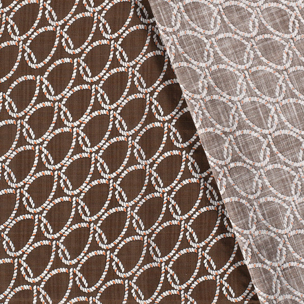 Woven Cotton Viscose fabric Abstract slub printed 