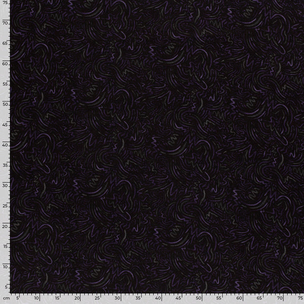 Poly Viscose Jersey fabric Abstract Carbon