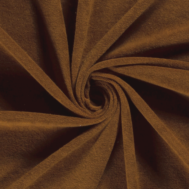 Stretch terry fabric Unicolour Caramel
