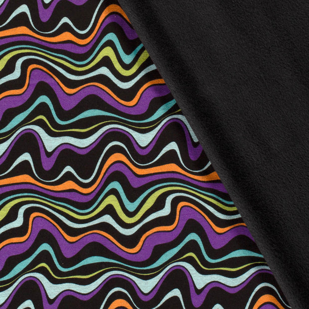 Alphen Fleece fabric Abstract Black