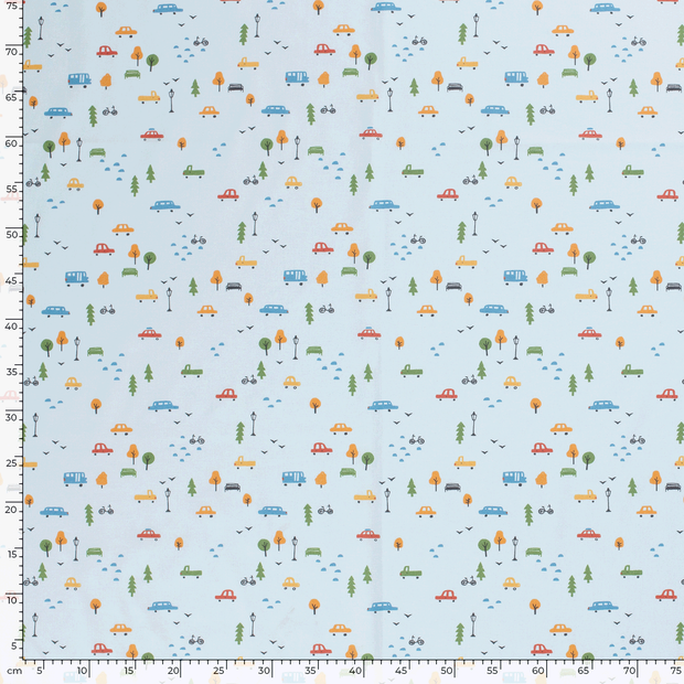 Cotton Poplin fabric Cars 