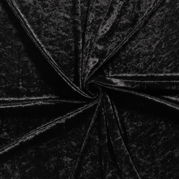 Velours fabric Black crushed 