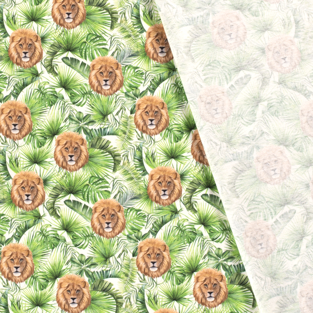 Jersey de Coton tissu lions imprimé numérique 