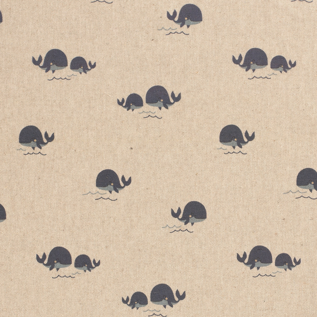 Panama fabric Whales Off White