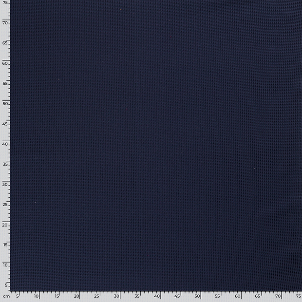 Gauffré Jersey tissu Unicolore Bleu Marine