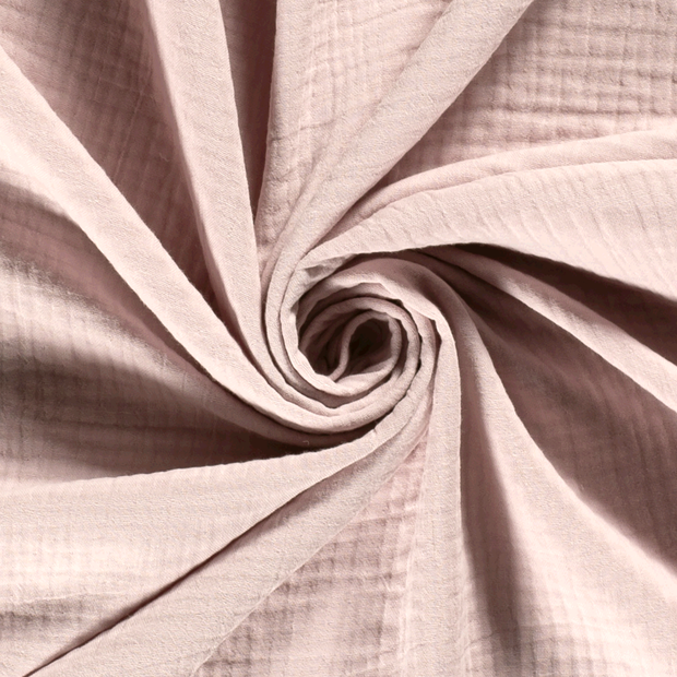 Muslin Triple Layer fabric Unicolour Light Pink