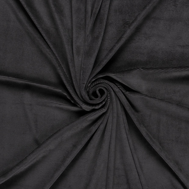 Nicky Velours Rib fabric Dark Grey 