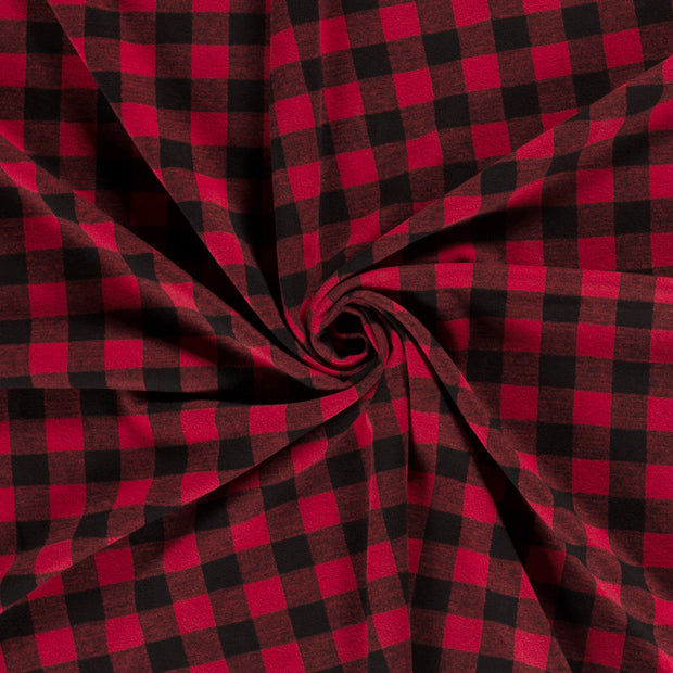 Polyester Jersey tela Rojo cepillado 