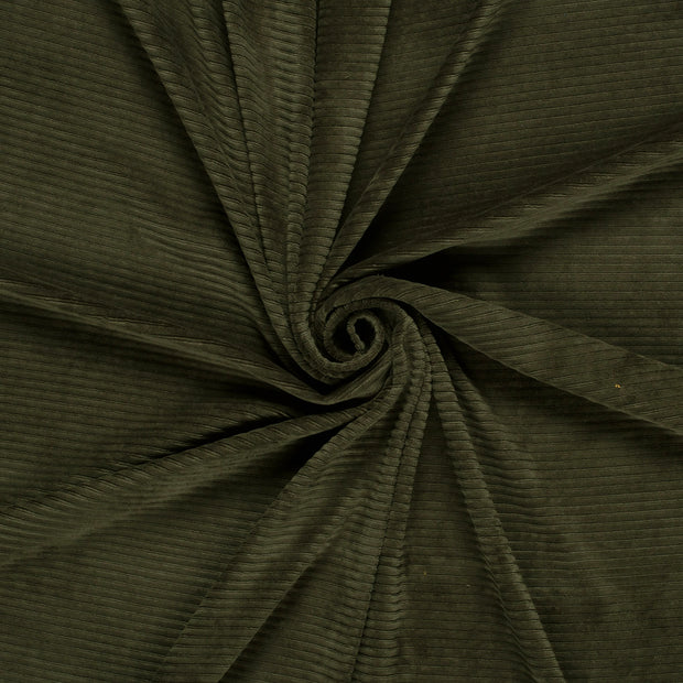 Nicky Velours Rib fabric Khaki Green 