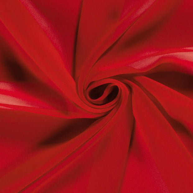 Chiffon fabric Unicolour Red