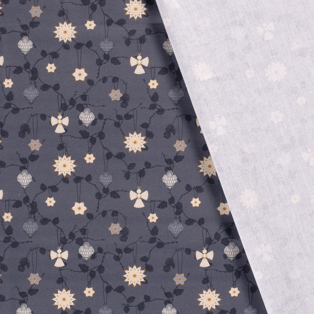 Cotton Poplin fabric Christmas printed and foil 