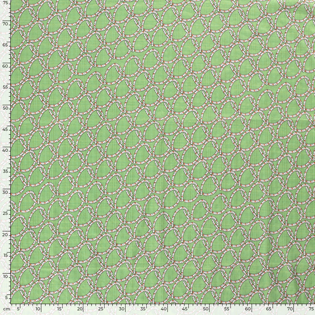 Woven Cotton Viscose fabric Abstract Green