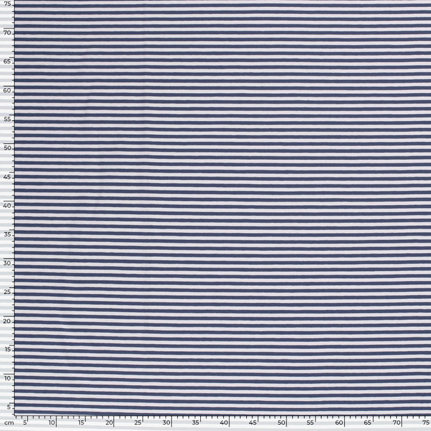 Jersey de Coton Fil Teint tissu rayures Indigo