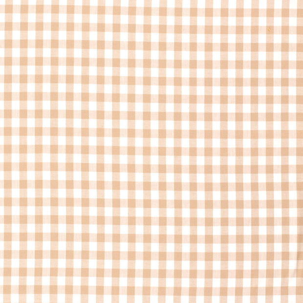 Cotton Poplin Yarn Dyed fabric Checks Camel