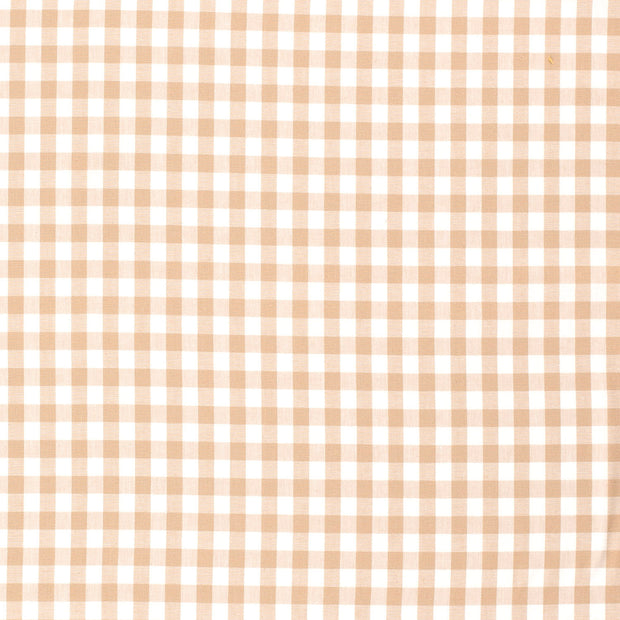 Cotton Poplin Yarn Dyed fabric Checks Camel