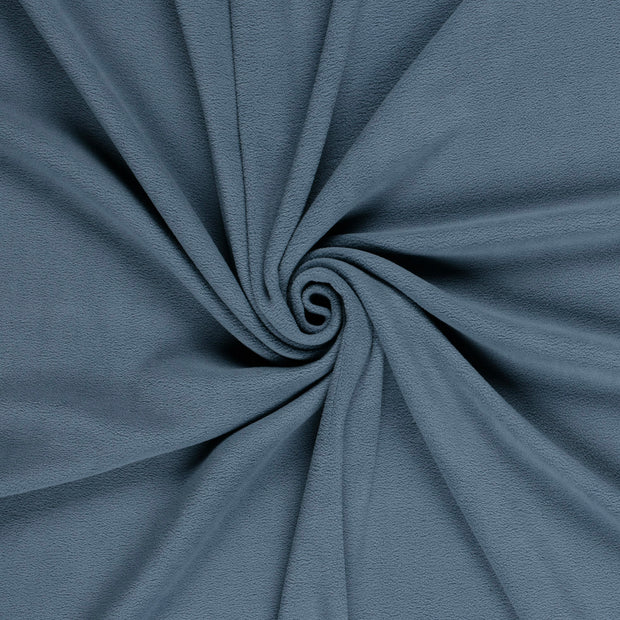 Microfleece tissu Bleu acier brossé 