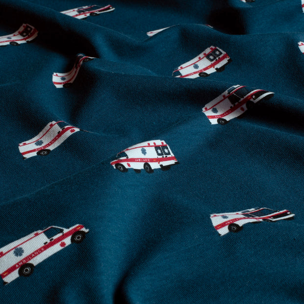 Cotton Jersey fabric Cars Navy