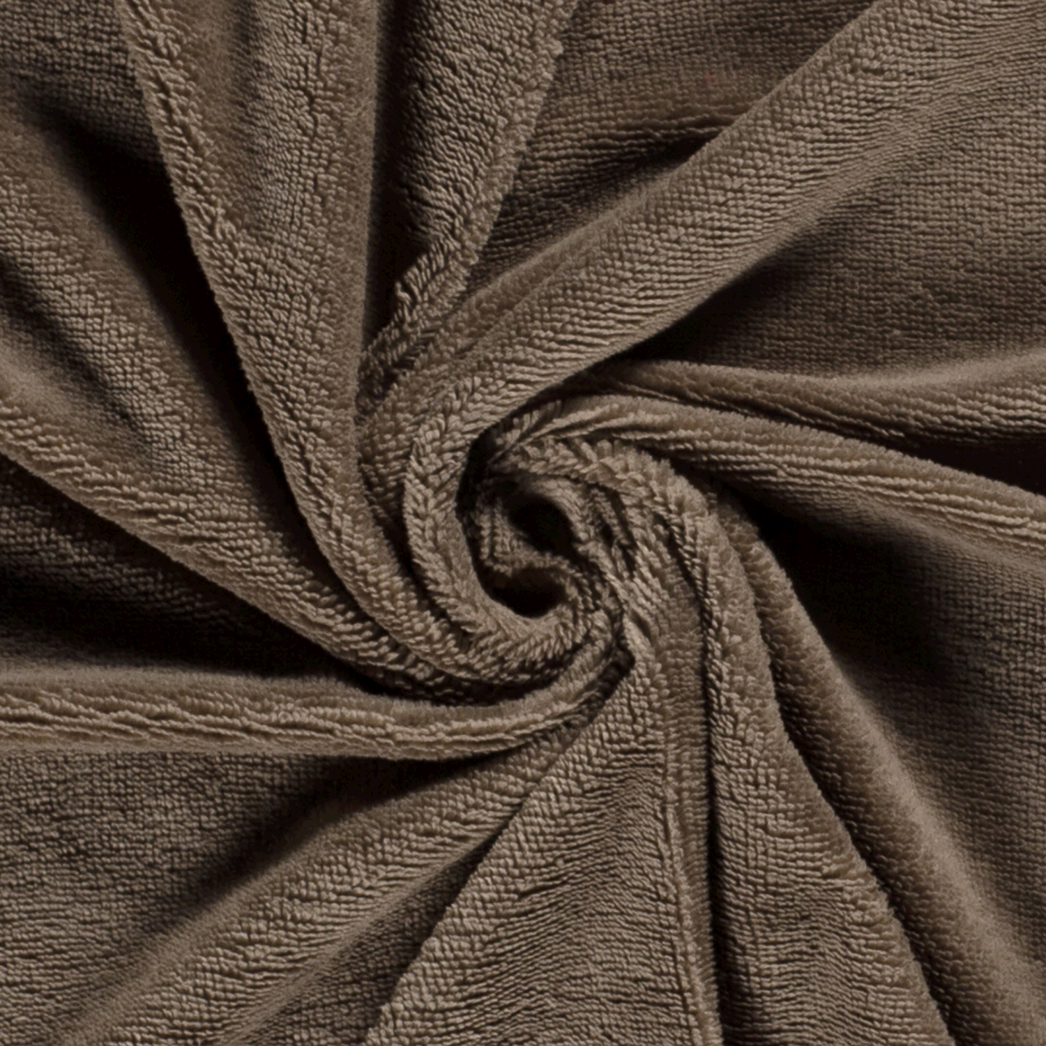 Bambus Fleece Stoff Uni Braun-Taupe | Stoff Großhandel
