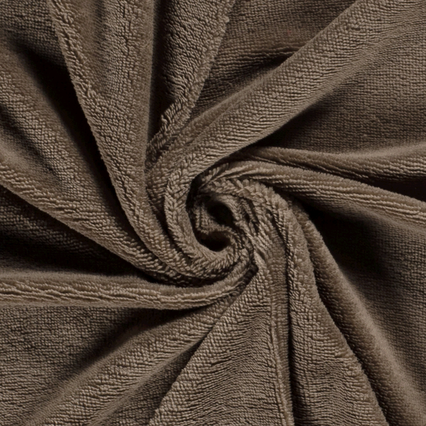 Bamboo Fleece fabric Unicolour Brown Taupe