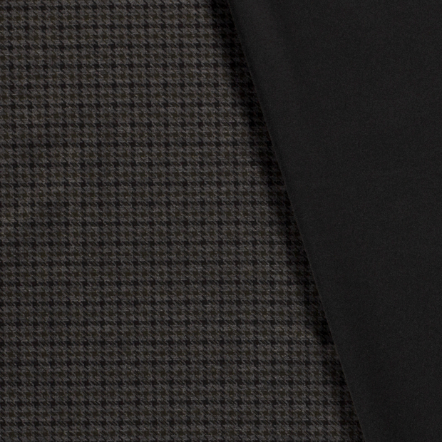 Punta di Roma fabric Pied de poule Khaki Green