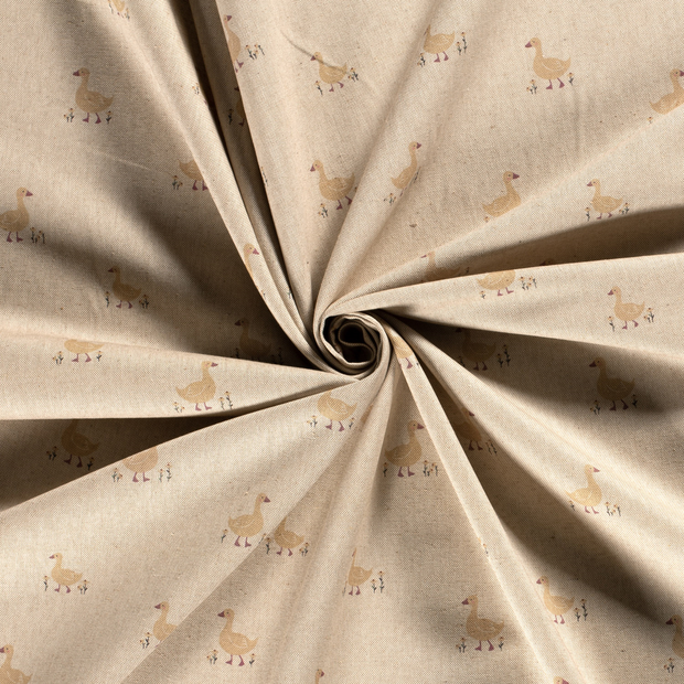 Panama fabric Ivory printed 