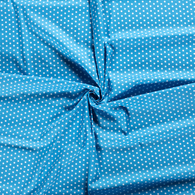 Popeline de Coton tissu Bleu Ciel imprimé 