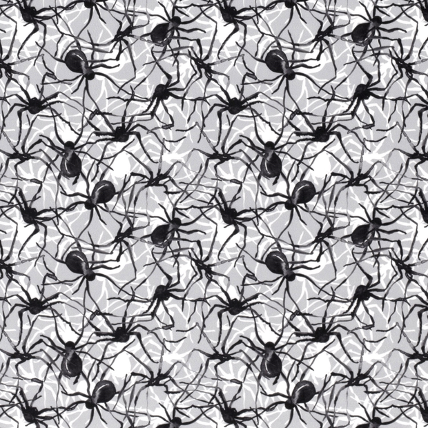 Polyester Jersey fabric Spiders Light Grey