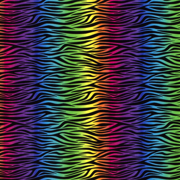 Polyester Jersey fabric Zebras Black