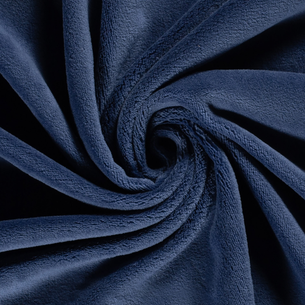 Coral Fleece fabric Unicolour Indigo