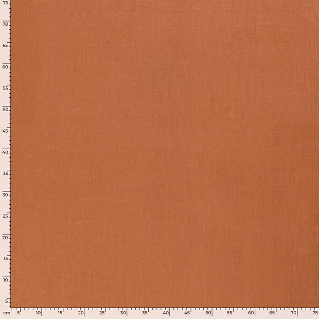 Viscose Lin Chaine et Trame tissu Unicolore Marron