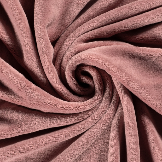 Coral Fleece fabric Unicolour Old Pink