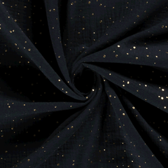 Muslin foiled Dots Navy