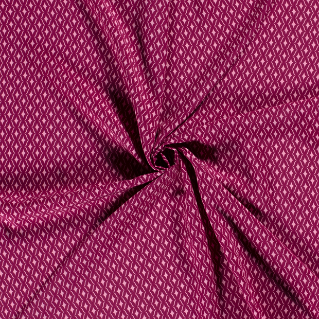 Viscose Poplin fabric Pink printed 