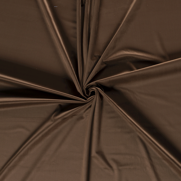 Velvet fabric Brown printed 