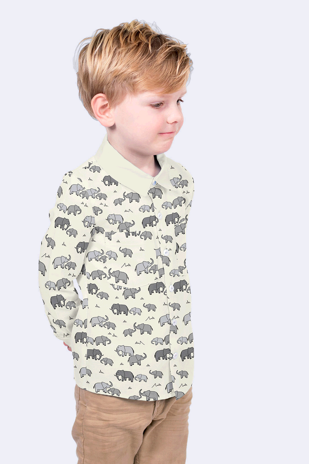 Cotton Poplin fabric Animals Off White