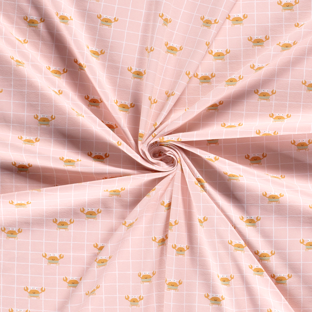 Cotton Jersey fabric Salmon printed 