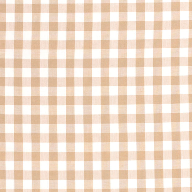 Cotton Poplin Yarn Dyed fabric Checks Camel