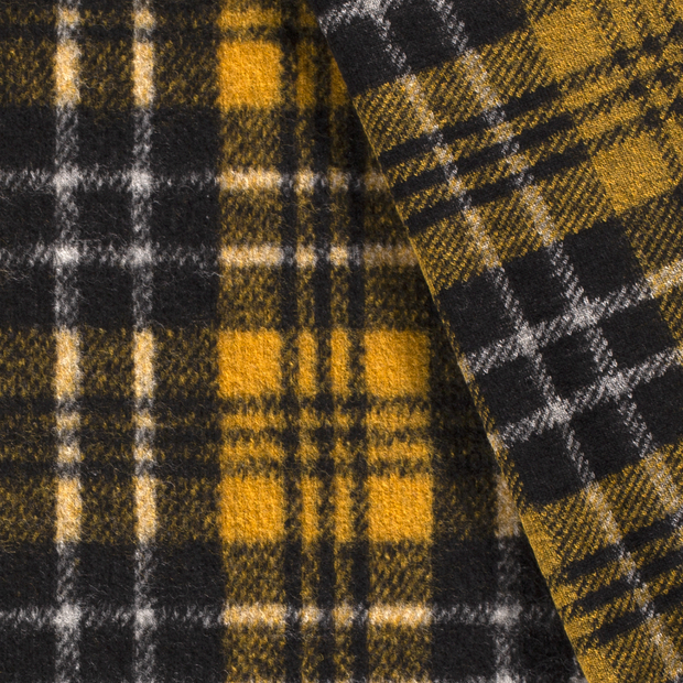 Heavy Knit fabric Checks brushed 