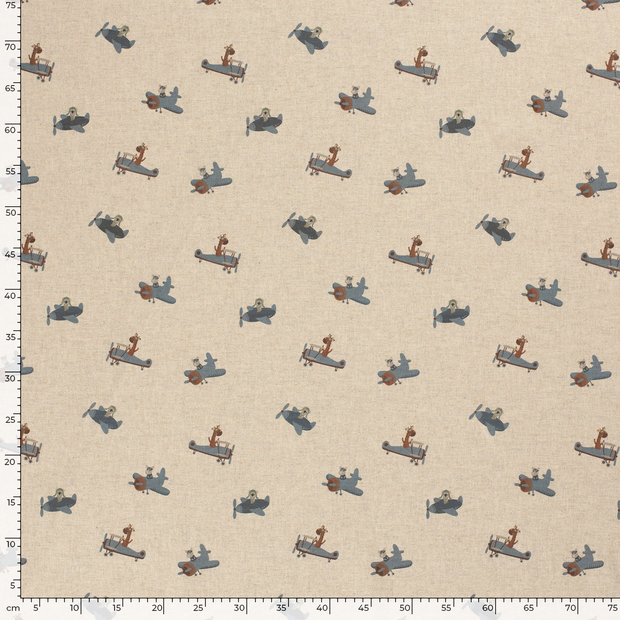 Panama fabric Aeroplanes Off White