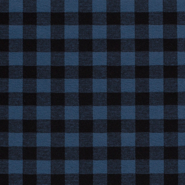 Polyester Jersey fabric Checks Indigo