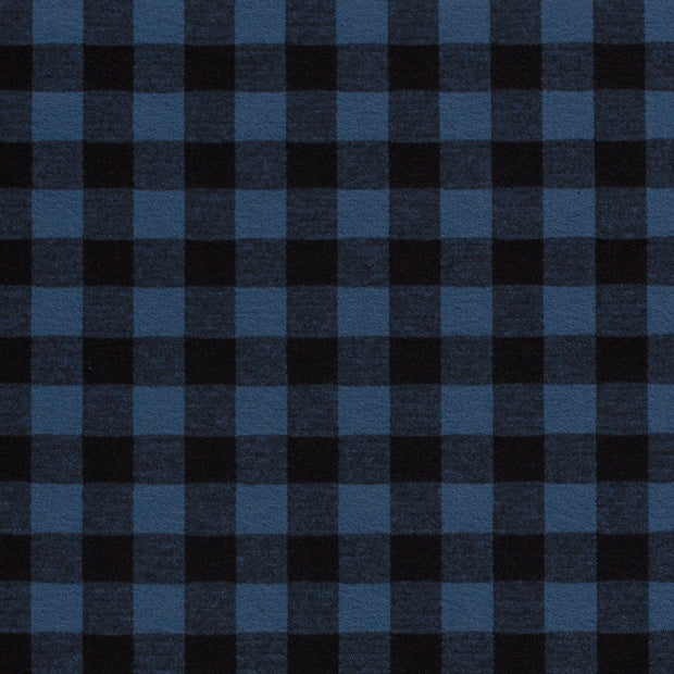 Jersey de Polyester tissu Carreaux Indigo