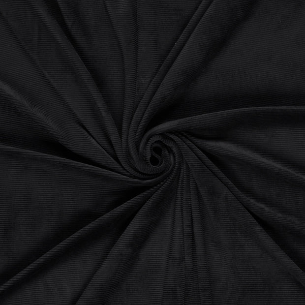 Nicky Velours Rib fabric Black 