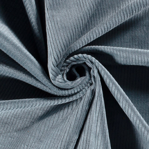 Jumbo Corduroy Stretch 6w tela Unicolor Azul acero