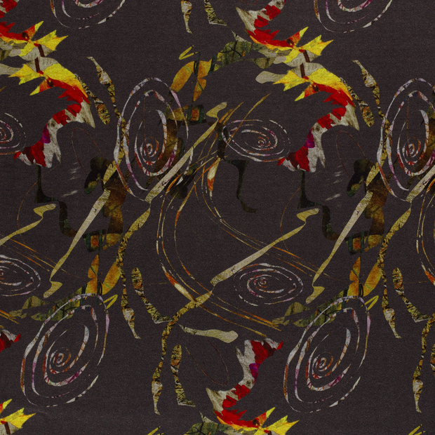 Poly Viscose Jersey fabric Dark Grey matte 