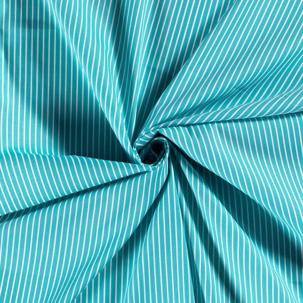 Cotton Poplin fabric Turquoise printed 