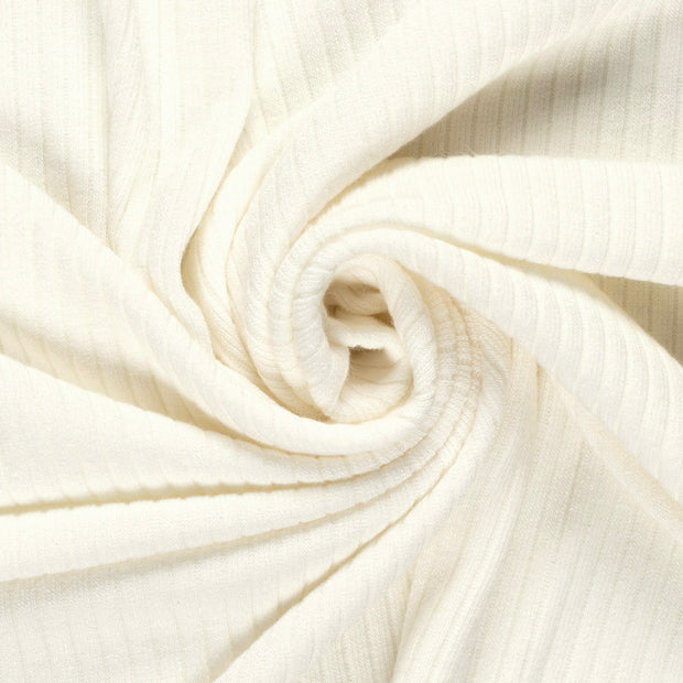 Rib Jersey fabric Unicolour Off White