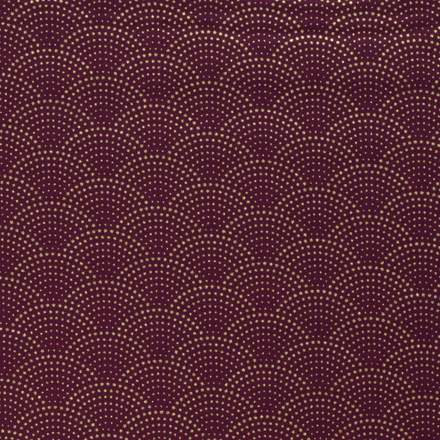 Cotton Poplin fabric Christmas Aubergine