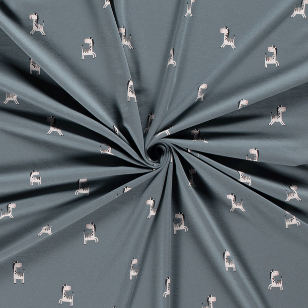 Jersey fabric Indigo printed 